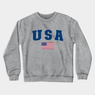 USA Star United States of America with the flag below the text word Crewneck Sweatshirt